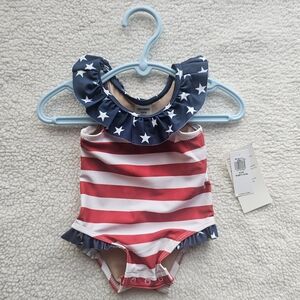 Old Navy Red and Blue Striped Kids Swimsuit